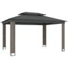 Image de vidaXL Pavillon avec double toit anthracite 3,94x2,96 m acier