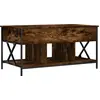 Image de vidaXL Table basse chêne fumé 100x55x50 cm bois composite et métal
