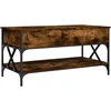 Image de vidaXL Table basse chêne fumé 100x50x50 cm bois composite et métal