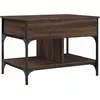 Image de vidaXL Table basse marron imitation chêne 70x50x50 cm bois composite métal