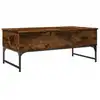 Image de vidaXL Table basse chêne fumé 100x50x40 cm bois composite et métal