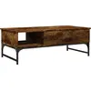 Image de vidaXL Table basse chêne fumé 100x50x35 cm bois composite et métal