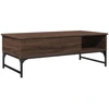 Image de vidaXL Table basse marron imitation chêne 100x50x35 cm bois composite métal