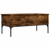 Image de vidaXL Table basse chêne fumé 100x50x45 cm bois composite et métal