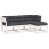 Image de vidaXL Ensemble salon de jardin 4 pièces avec coussins blanc pin massif