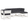 Image de vidaXL Ensemble salon de jardin 5 pièces avec coussins blanc pin massif