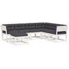 Image de vidaXL Ensemble salon de jardin 7 pièces avec coussins blanc pin massif