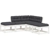 Image de vidaXL Ensemble de salon de jardin 5 pièces avec coussins blanc pin massif