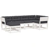 Image de vidaXL Ensemble de salon de jardin 6 pièces avec coussins blanc pin massif