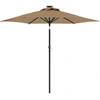 Image de vidaXL Parasol avec mât en acier Taupe 225x225x212 cm