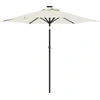 Image de vidaXL Parasol avec LED et mât en acier blanc 225x225x212 cm