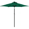 Image de vidaXL Parasol avec LED et mât en acier vert 225x225x212 cm