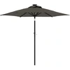 Image de vidaXL Parasol avec LED et mât en acier anthracite 225x225x212 cm