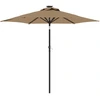 Image de vidaXL Parasol avec LED et mât en acier Taupe 225x225x212 cm