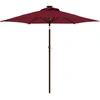 Image de vidaXL Parasol avec LED et mât en acier rouge vin 225x225x212 cm