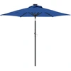 Image de vidaXL Parasol avec LED et mât en acier bleu azur 225x225x212 cm