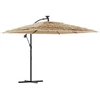 Image de vidaXL Parasol avec mât en acier brun 246x246x230 cm