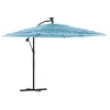 Image de vidaXL Parasol avec mât en acier bleu 246x246x230 cm