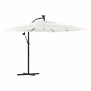 Image de vidaXL Parasol avec mât en acier blanc 246x246x230 cm