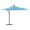 Image de vidaXL Parasol avec mât en acier bleu 269x269x235 cm
