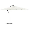 Image de vidaXL Parasol avec mât en acier blanc 269x269x235 cm