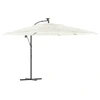 Image de vidaXL Parasol avec mât en acier blanc 290x290x238 cm