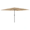 Image de vidaXL Parasol avec mât en acier brun 388x388x248 cm