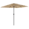 Image de vidaXL Parasol avec LED et mât en acier brun 248x248x248 cm