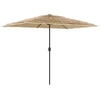 Image de vidaXL Parasol avec LED et mât en acier brun 300x200x250 cm