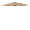Image de vidaXL Parasol avec LED et mât en acier brun 268x268x226 cm