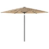 Image de vidaXL Parasol avec LED et mât en acier brun 288x288x225 cm