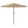 Image de vidaXL Parasol avec LED et mât en acier brun 324x324x247 cm