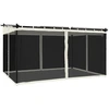 Image de vidaXL Pavillon avec murs en filet Crème 4x3 m Acier