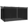 Image de vidaXL Pavillon avec parois en filet Anthracite 4x3 m acier