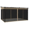 Image de vidaXL Pavillon avec parois en filet Taupe 4x3 m acier