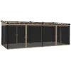 Image de vidaXL Pavillon avec parois en filet Taupe 6x3 m acier
