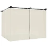 Image de vidaXL Pavillon avec rideaux Crème 3x3 m Acier