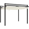 Image de vidaXL Pavillon de jardin avec toit extensible Crème 3x3 m Aluminium