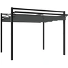 Image de vidaXL Pavillon de jardin avec toit extensible anthracite 3x3 m aluminium