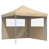 Image de vidaXL Tente de réception pliable Pop-Up avec 2 parties latérales Beige