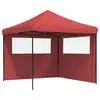 Image de vidaXL Tente de réception pliable Pop-Up avec 2 parties latérales rouge bourgogne