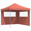 Image de vidaXL Tente de réception pliable Pop-Up avec 2 parties latérales rouge terracotta
