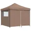Image de vidaXL Tente de réception pliante Pop-Up avec 4 panneaux latéraux Marron