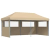 Image de vidaXL Tente de réception pliable Pop-Up avec 3 panneaux latéraux Beige