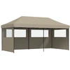 Image de vidaXL Tente de réception pliable Pop-Up avec 3 panneaux latéraux Taupe
