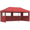 Image de vidaXL Tente de réception pliable Pop-Up avec 3 panneaux latéraux rouge bourgogne
