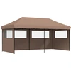 Image de vidaXL Tente de réception pliable Pop-Up avec 3 parties latérales brun