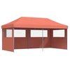 Image de vidaXL Tente de réception pliable Pop-Up avec 3 parties latérales Terracota