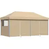 Image de vidaXL Tente de réception pliable Pop-Up avec 4 panneaux latéraux Beige