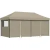 Image de vidaXL Tente de réception pliable Pop-Up avec 4 panneaux latéraux Taupe